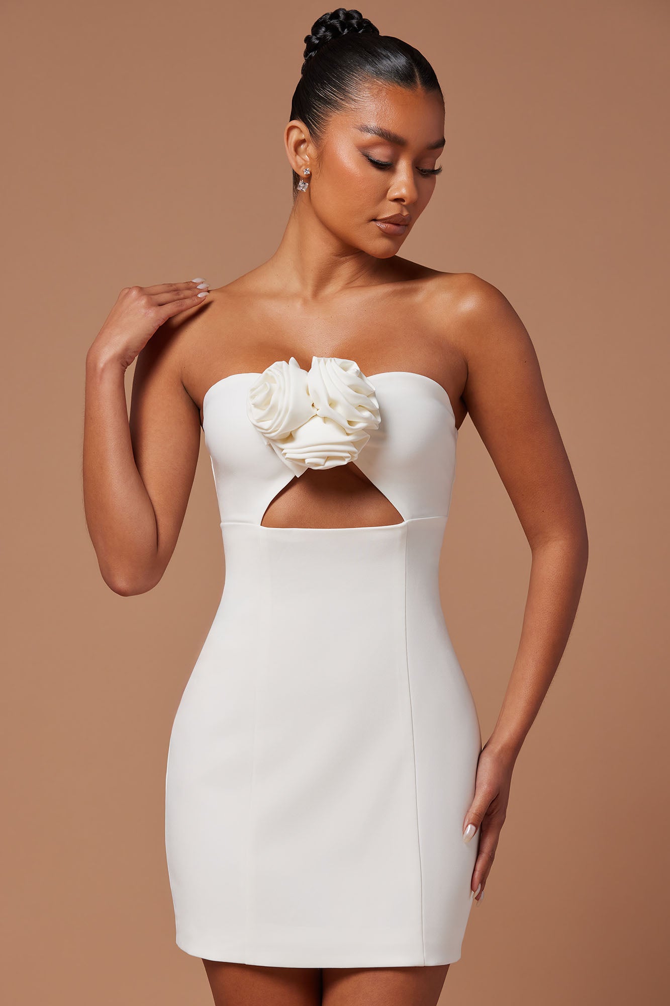 Sophia Grace Rose Mini Dress - White