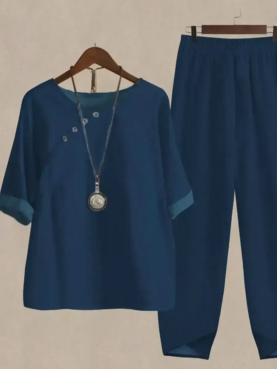 Solid Color Versatile Casual Two Piece Suits