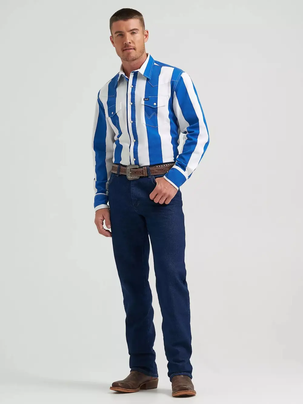 WRANGLER COWBOY CUT BOOTCUT STRETCH REGULAR FIT JEAN IN NAVY