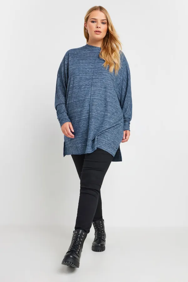 YOURS LUXURY Curve Grey Front Seam Detail Jumper