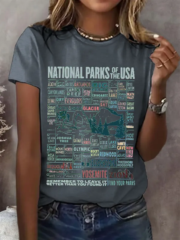 T-Shirt Women Women'S 63 National Parks Printed T-Shirts