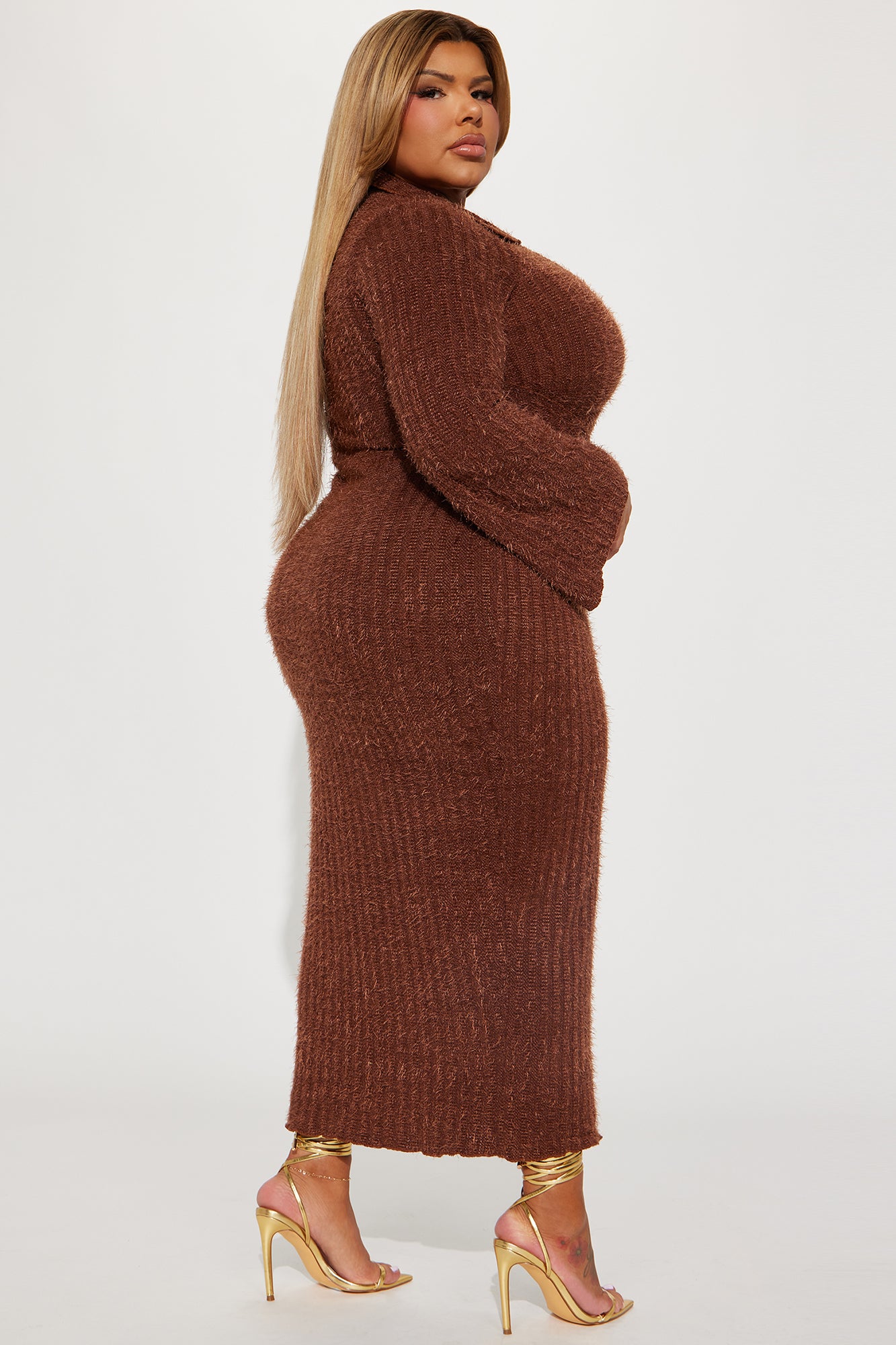 Jordyn Sweater Maxi Dress - Brown
