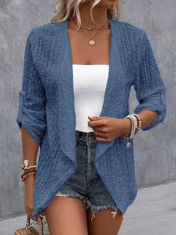 Women's Casual Jacket Dailywear Irregular Hem Solid Color Fashion Regular Fit Outerwear Long Sleeve Spring