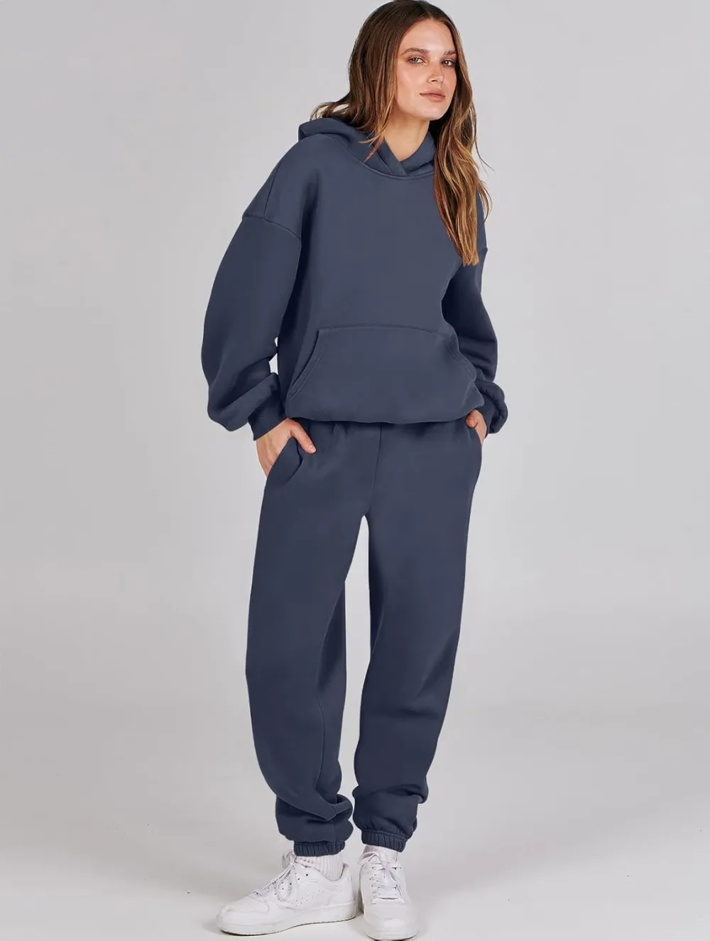 (Clearance Sale $1.99⚡) 2024 Women's Fall Oversized Casual Hoodie Two Piece Sweatshirt Jogging Pants Sweatshirt Set