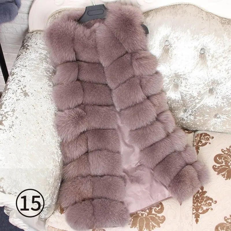 🔥Black Friday Sale🔥 100% Fox Fur Vest Women Real Natural Whole Fox Fur Coat 90CM Long Winter Fur Waistcoat Plus