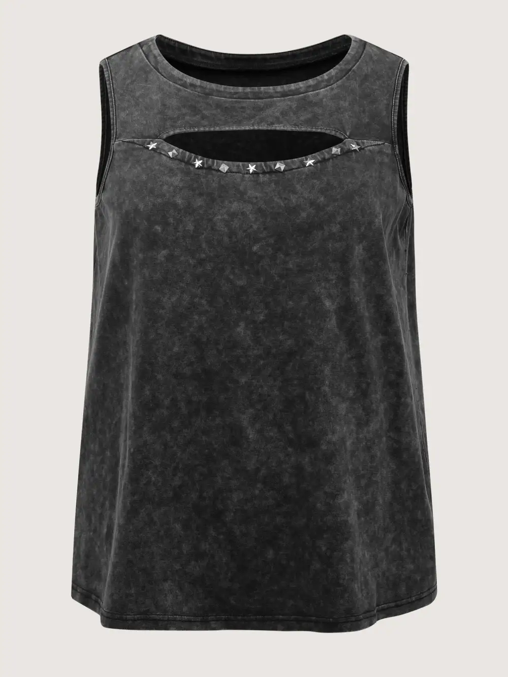Vintage Cut Out Star Rivet Details Tank Top