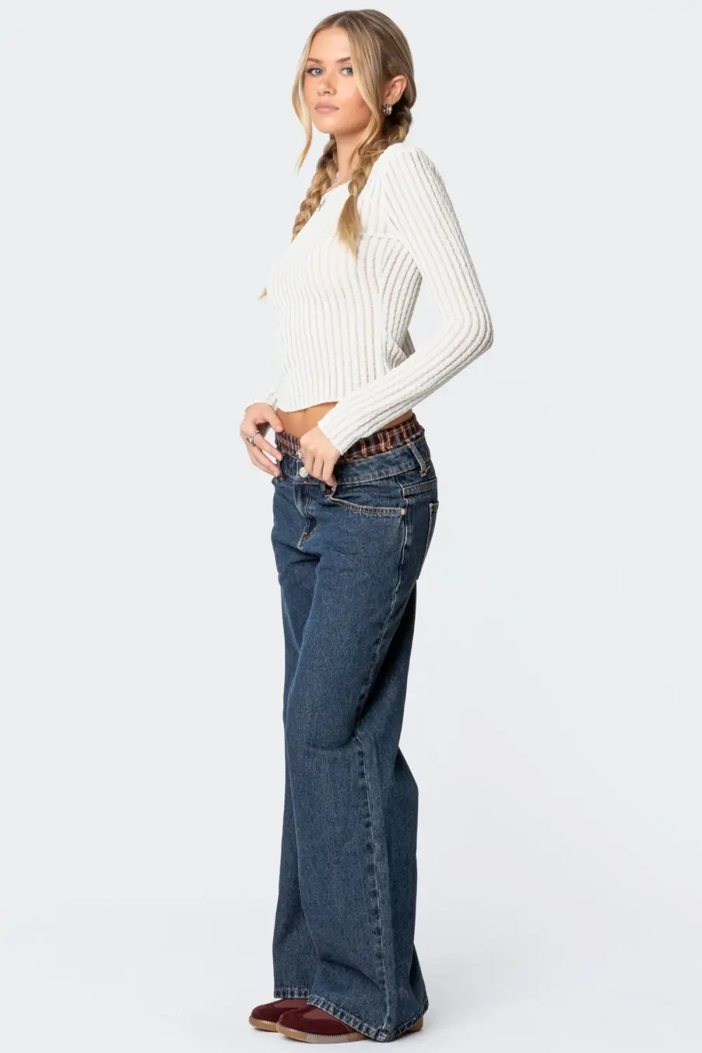 Textured Sheer Boat Neck Top