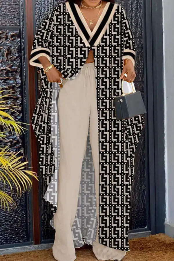  Relaxed High Split Flowy Pant Suit