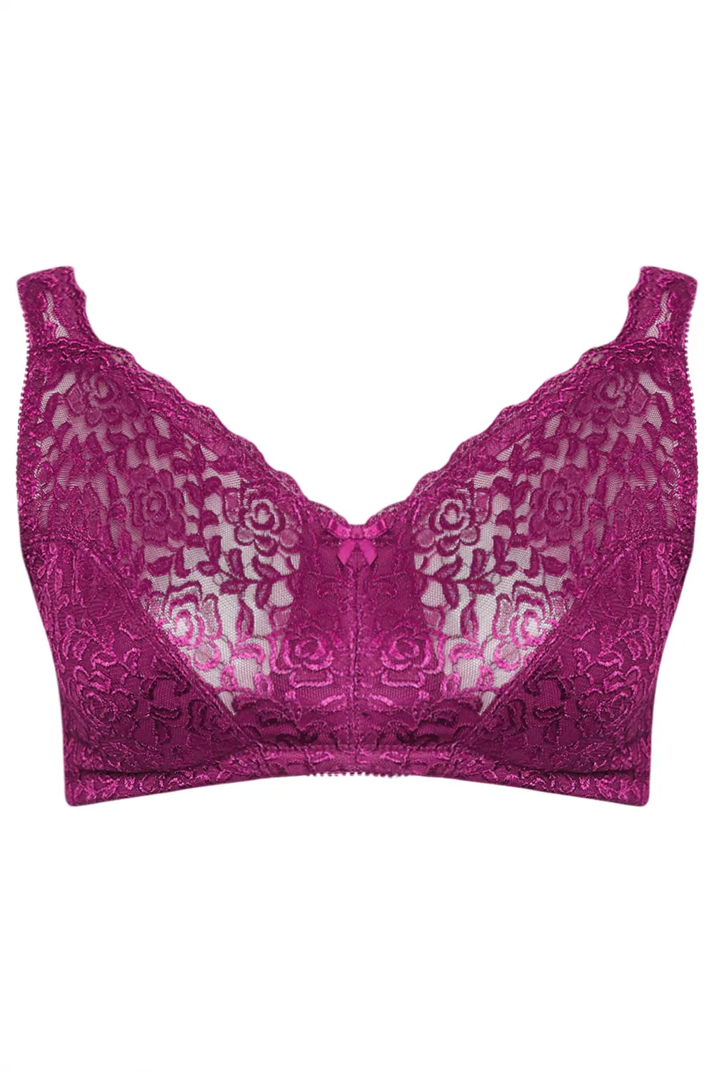 YOURS Curve Green Hi Shine Lace Non-Padded Non-Wired Full Cup Bra