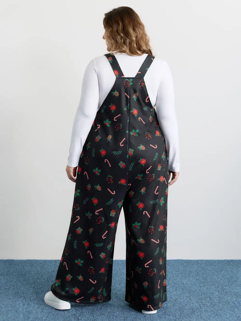 Holiday Candy Stretchy Overall Jumpsuit