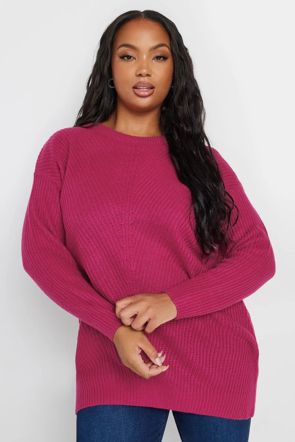 YOURS Curve Pink Essential Knitted Jumper