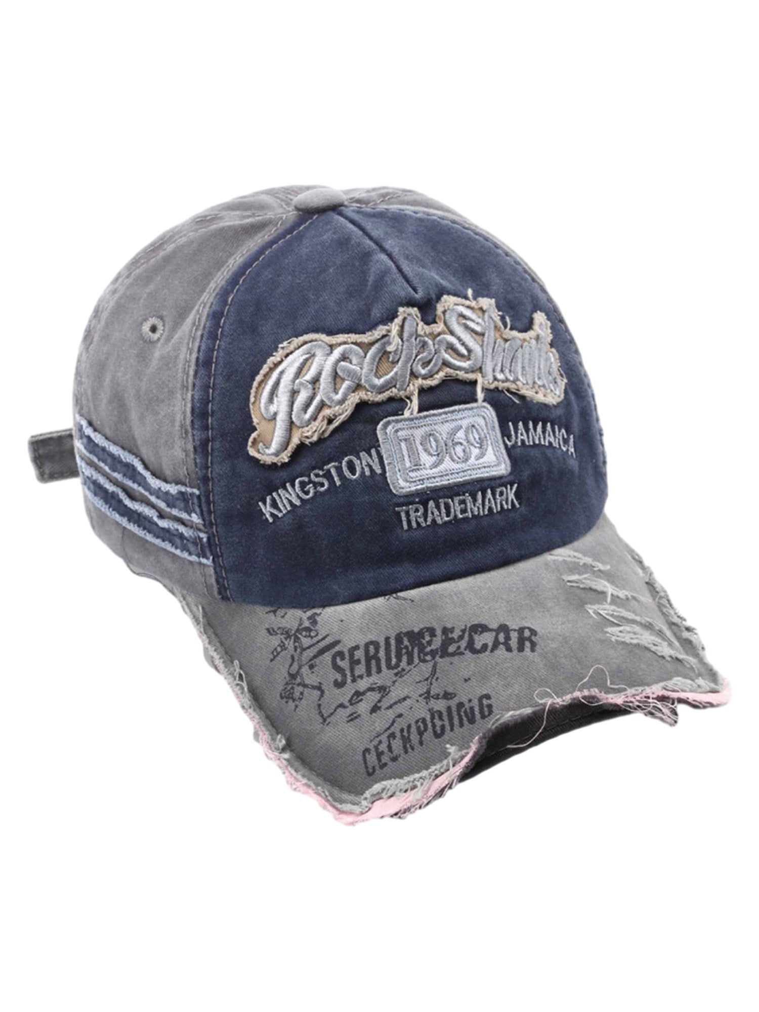 Retro Letter Denim Cap - 2136