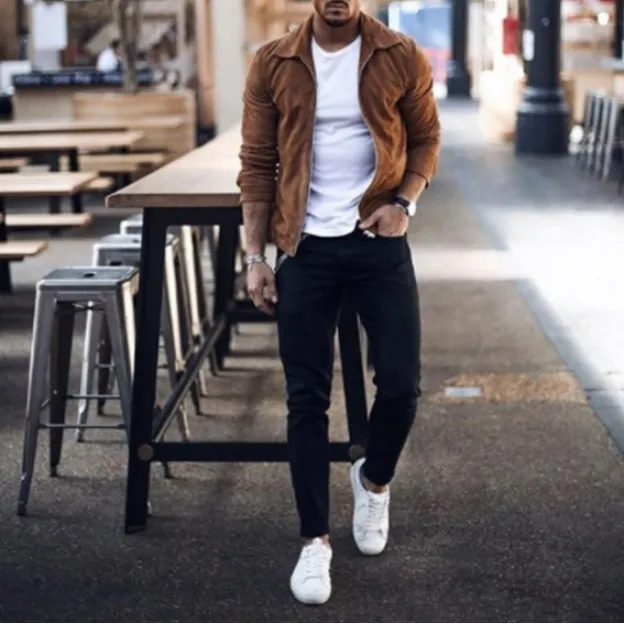 Men's Deerskin Velvet Jacket Small Coat