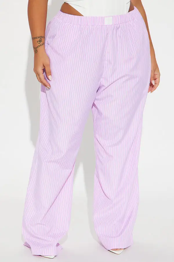 Keep Them Flowing Pinstripe Boxer Pant - Pink/combo