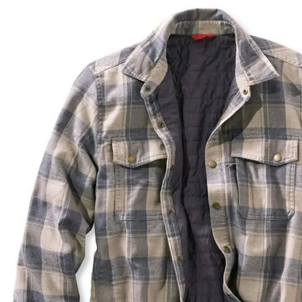 Checked Lapel Plus Velvet Padded Brushed Jacket
