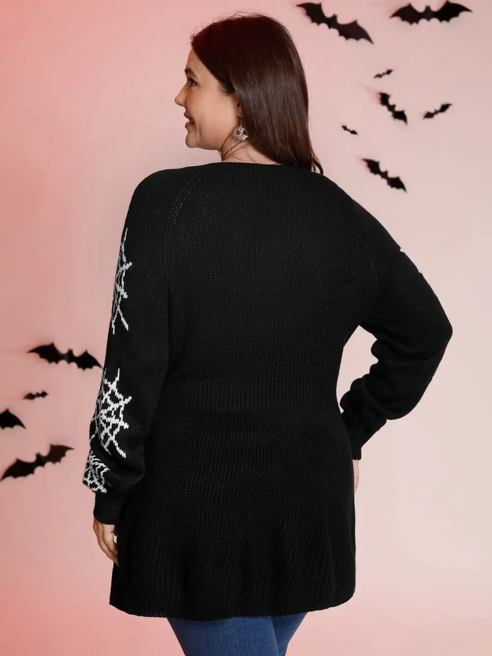 Spiderweb Waist-Cinched Flared Pullover