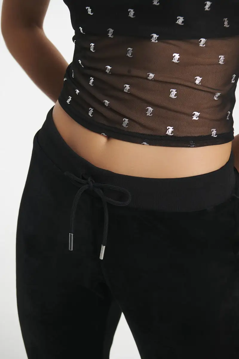 Metallic Monogram Mesh Tube Top