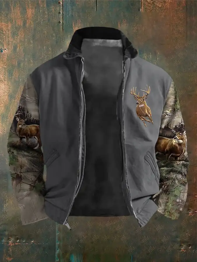 Men's Western Elk Outdoor Lapel Jacket