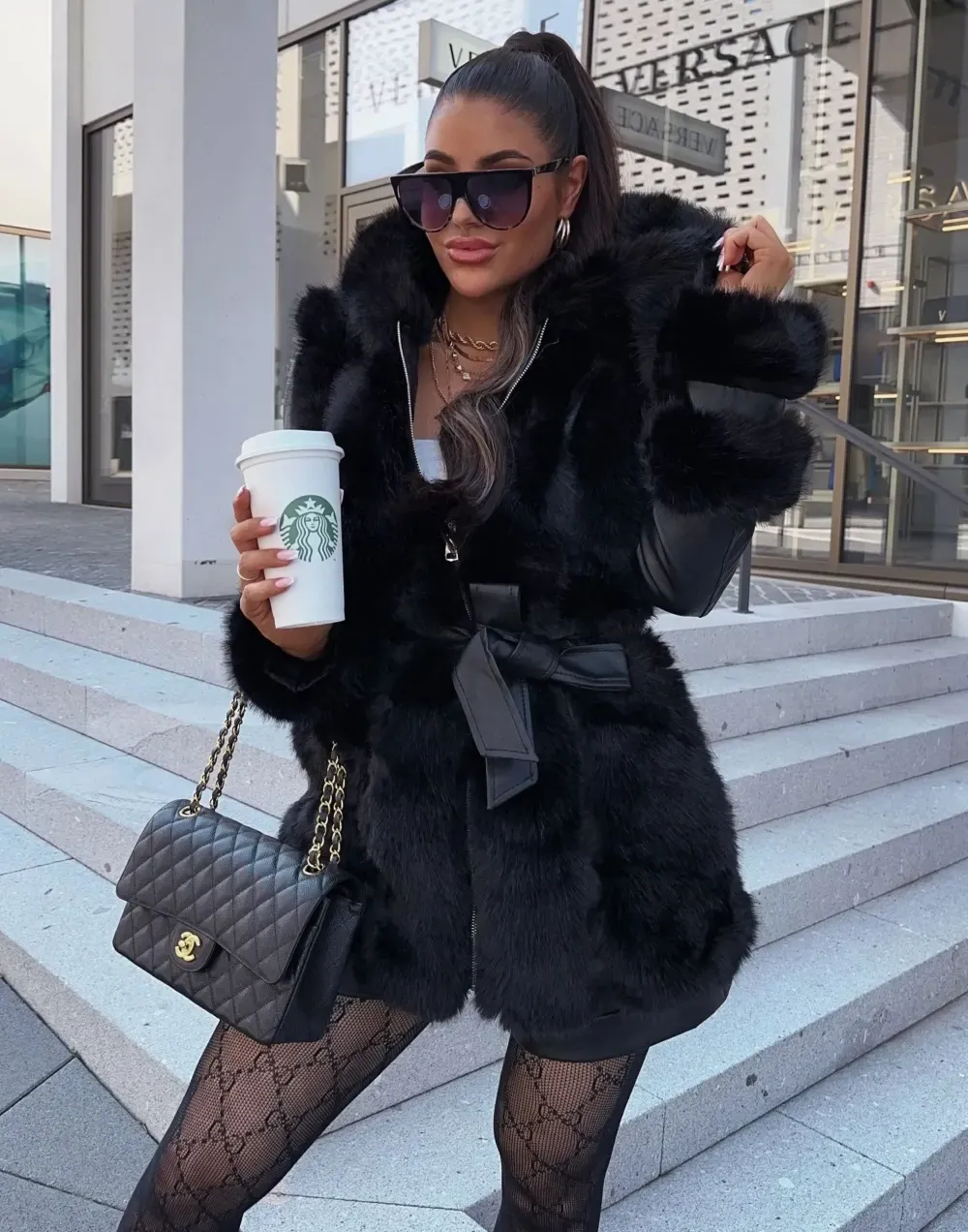 Winter Elegance Faux Fur Jacket