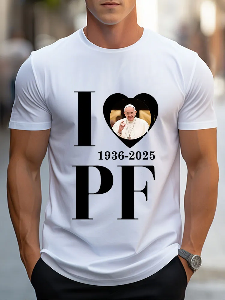 Men's I Love PF 1936-2025 Print Short Sleeve Round Neck Cotton T-Shirt