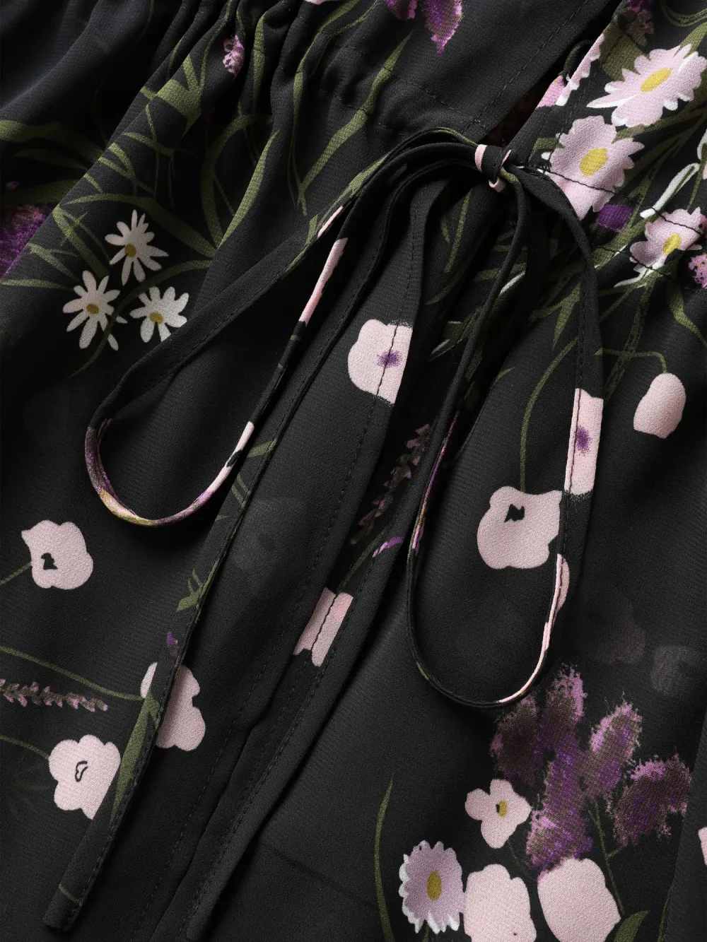 Floral Print Waist-Tie Mini Kimono