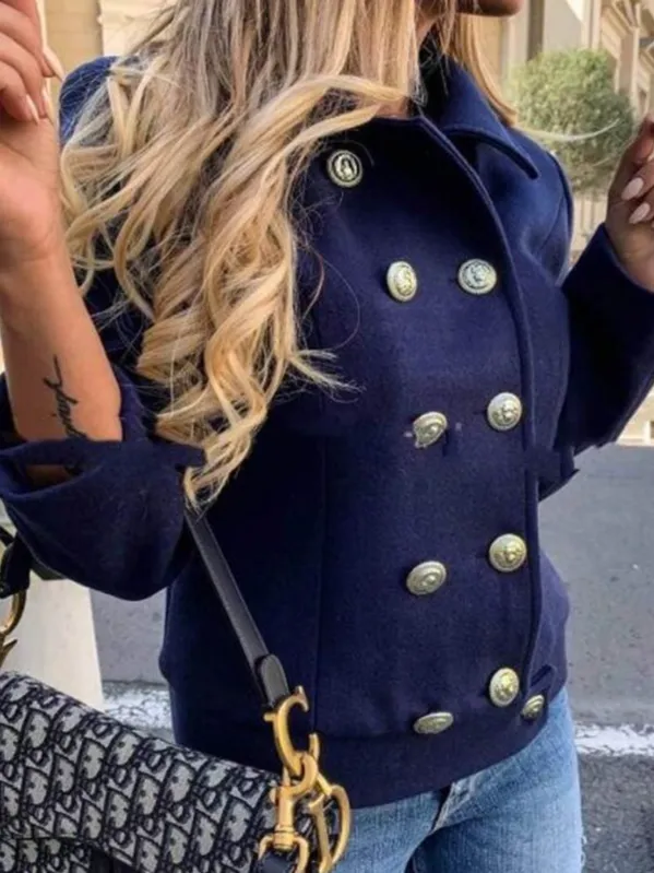 Buttoned Plain Casual Regular Fit Blazer