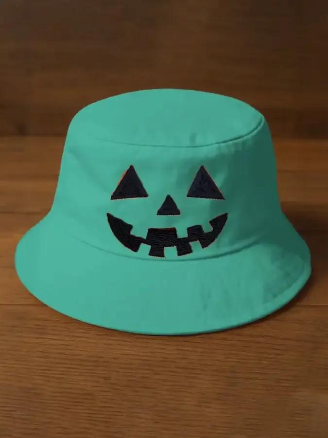 Unisex Pumpkin Print Bucket Hat