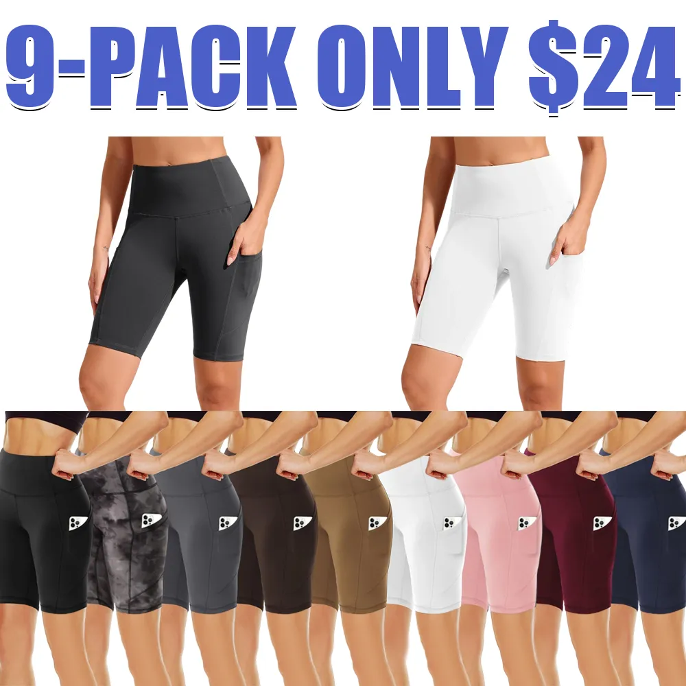 Women's High Waist Biker Shorts with Pockets – Plus Size, 5