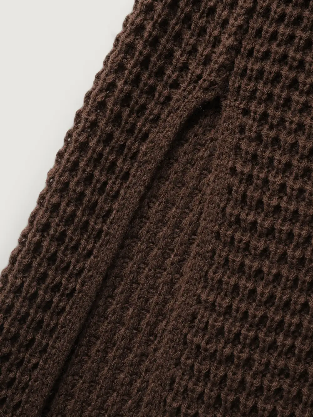 Folded Collar Pockets Slit Knit Cardigan