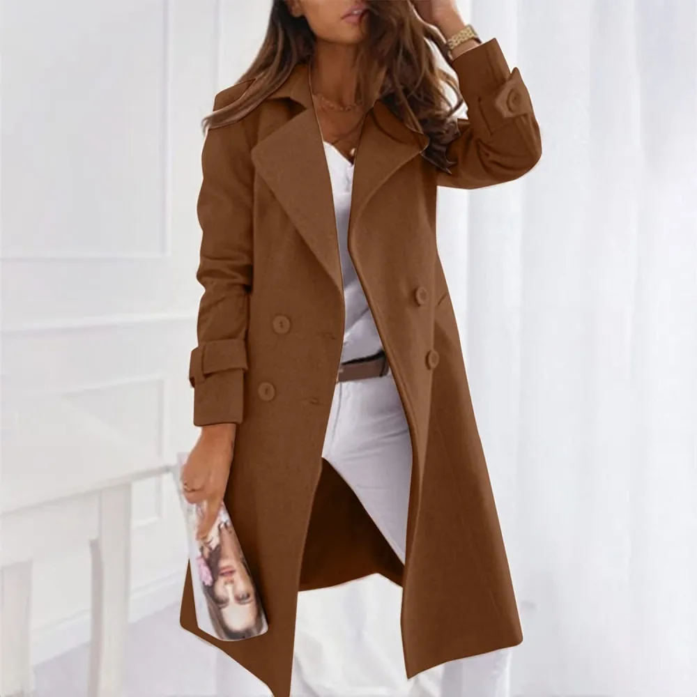 Xiloccer Womens Long Trench Coat Windbreaker Jacket Lightweight Long Outerwear Warm Jacket Women's Plus Size Trench Coat