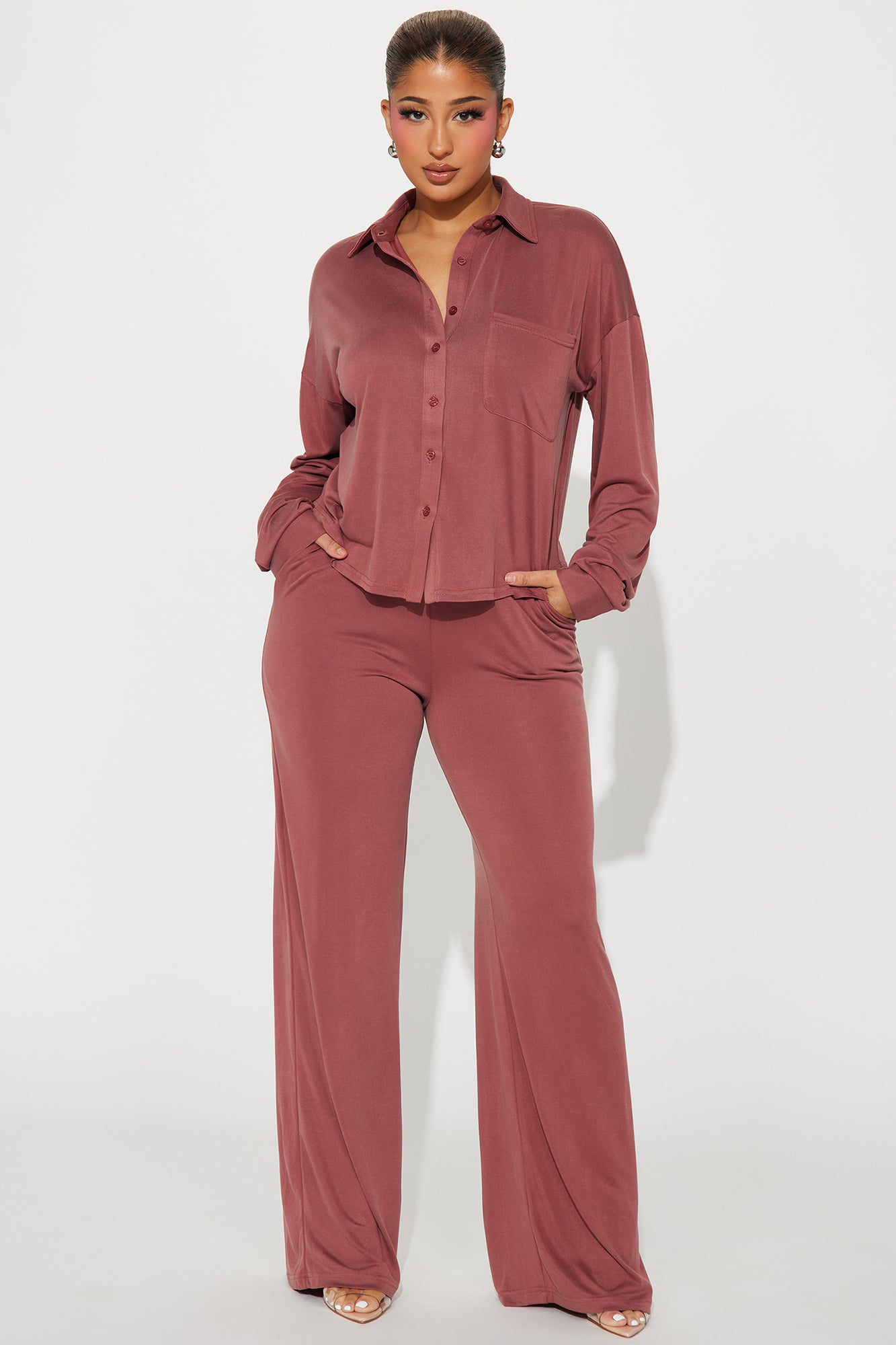 Taylor Super Soft Pant Set - Marsala