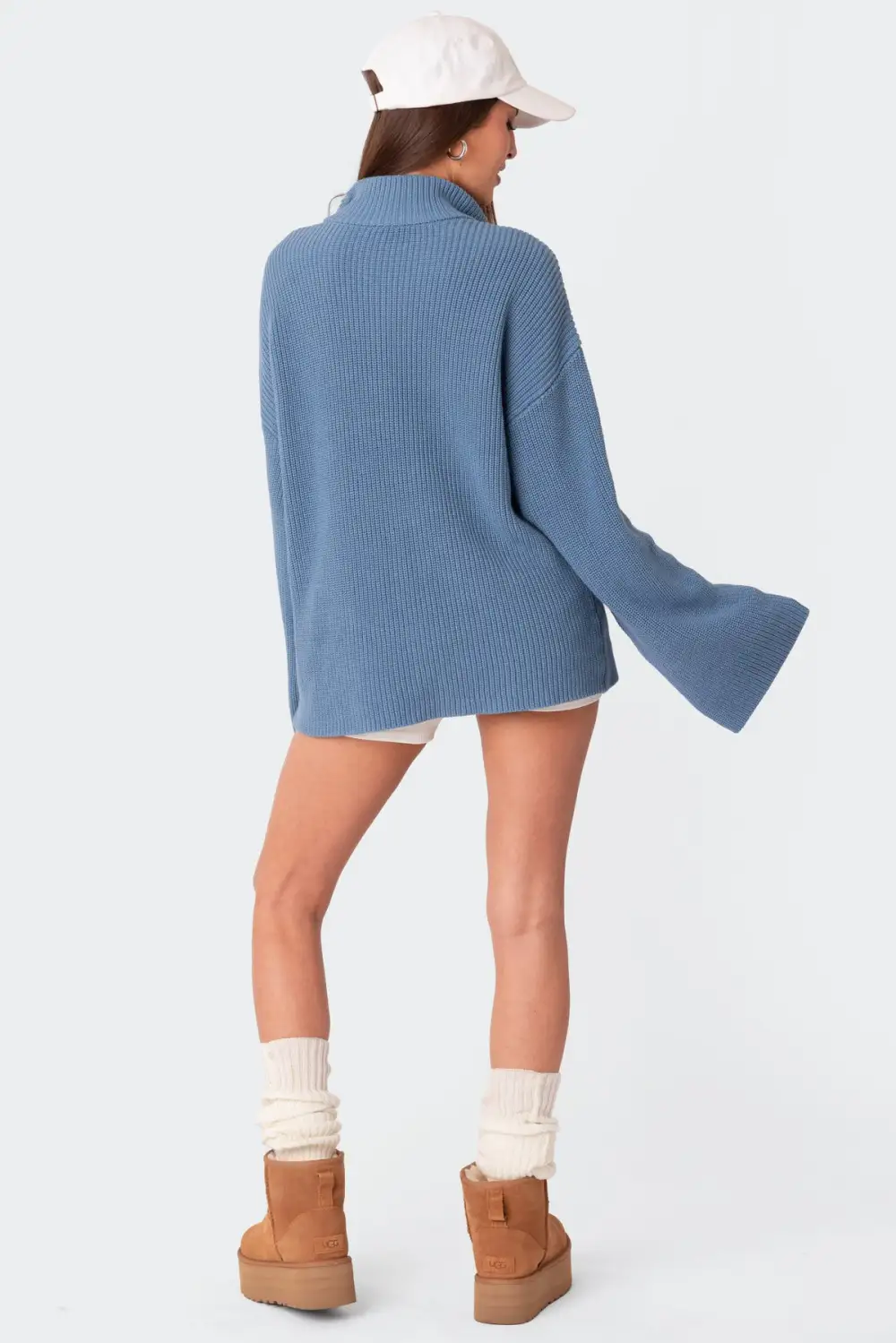 Amour High Neck Oversized Zip Sweater