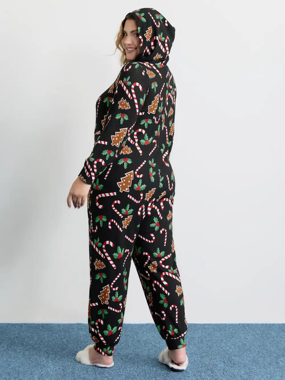 Holiday Everything Pockets Zipper Lounge Jumpsuit