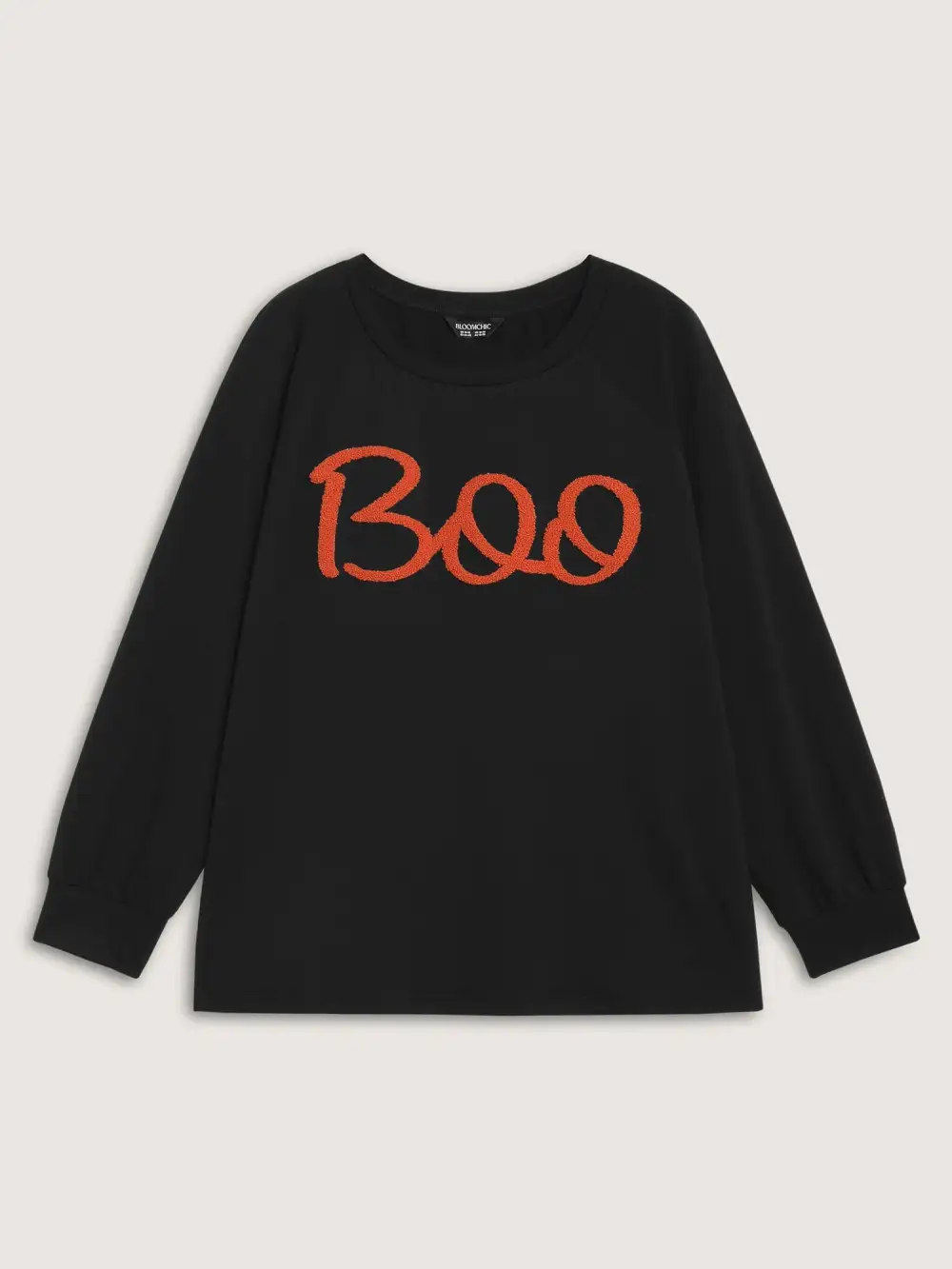 Boo-tiful Embroidery Towel Texture Sweatshirt