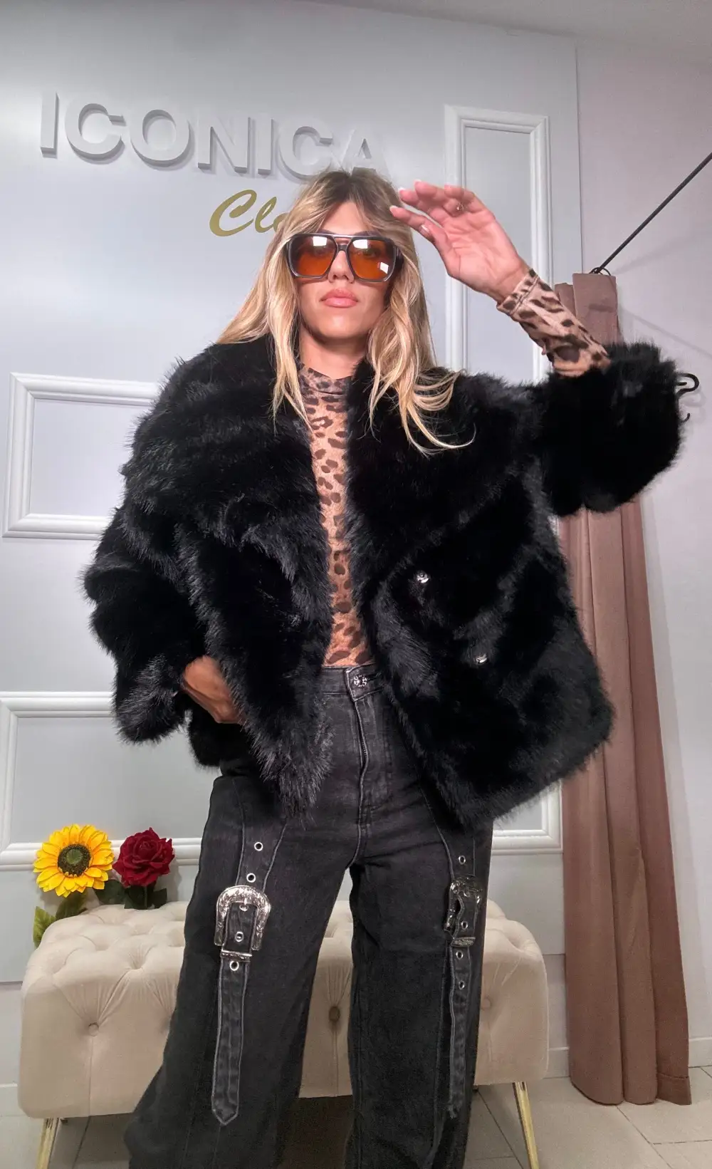 FAUX MONGOLIAN JACKET