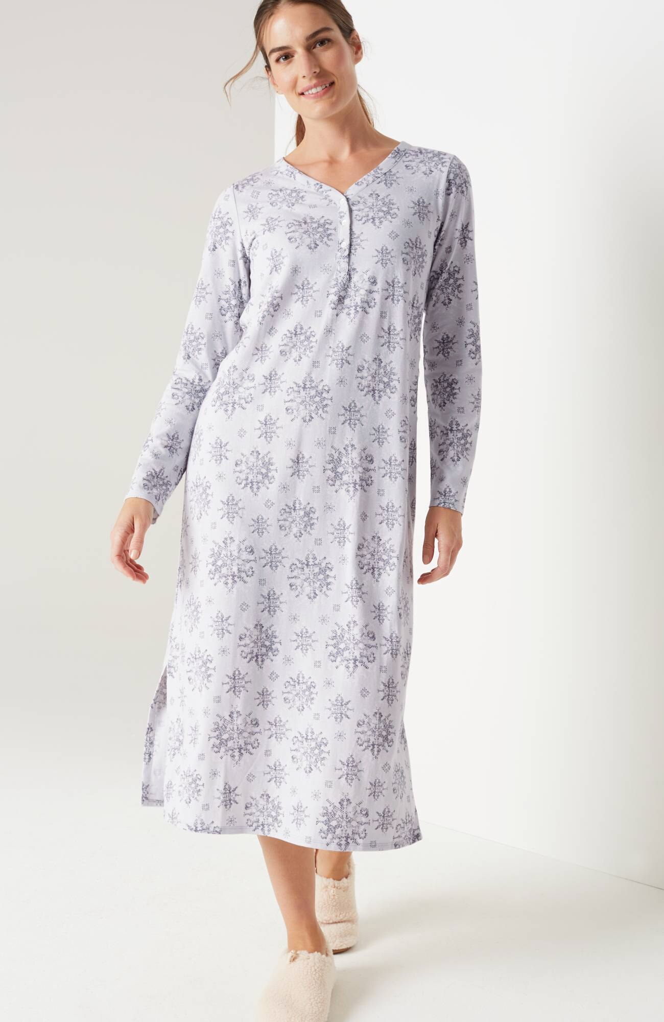 sleep ultrasoft long sleeve gown
