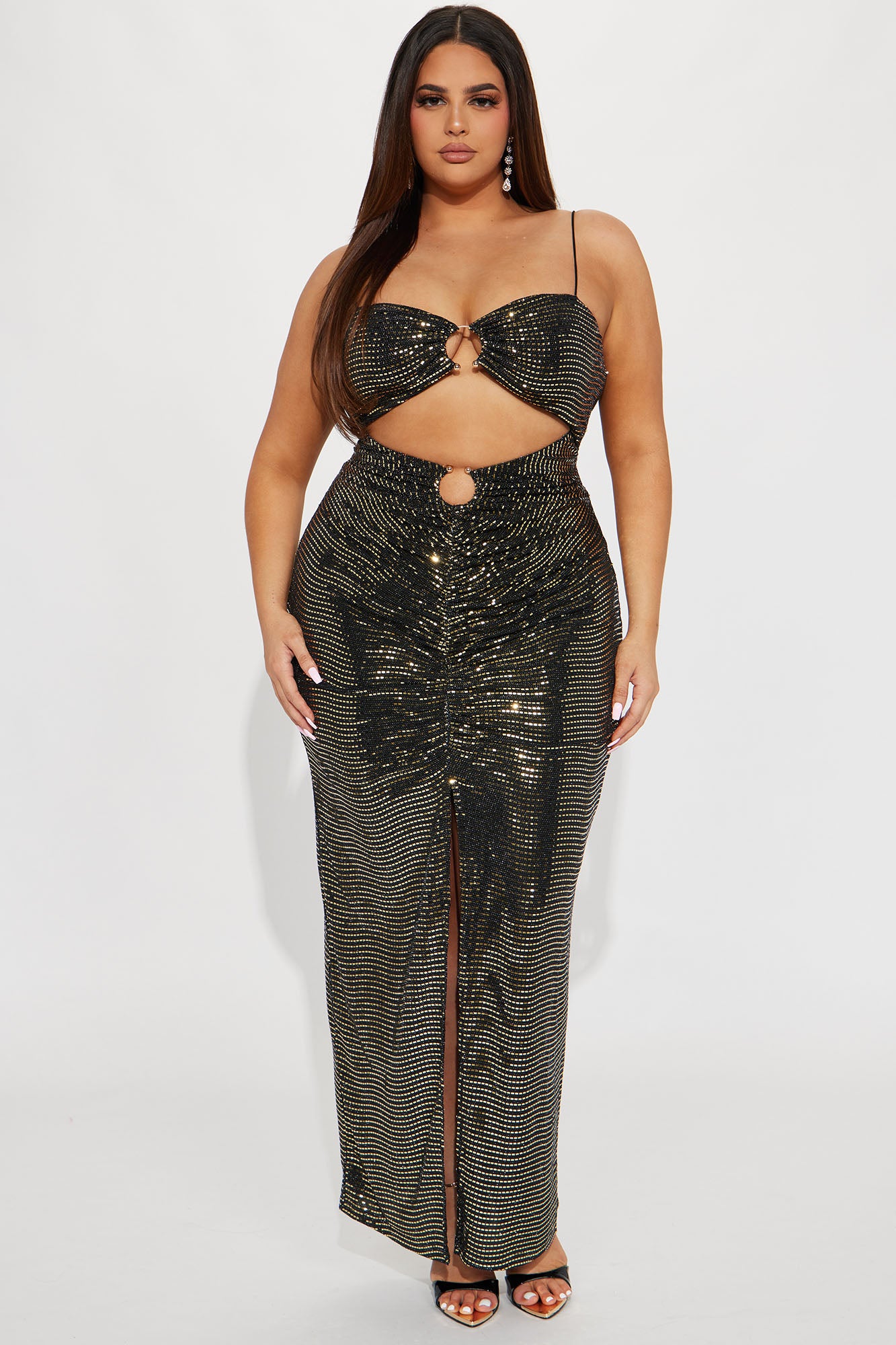 Virginia Sequin Maxi Dress - Gold