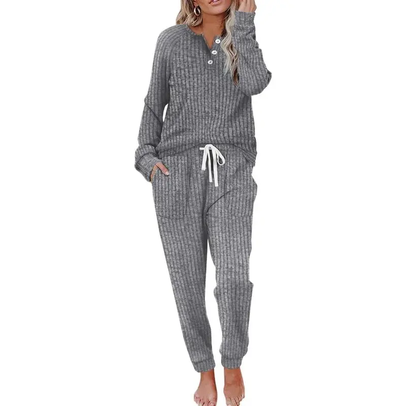 Women's 2-Piece Button Down Lounge Sweatsuit