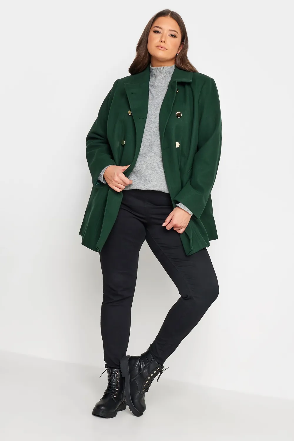 YOURS Curve Camel Brown Collared Formal Coat