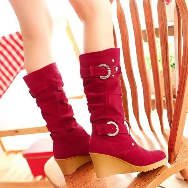 Women'S Round Toe Wedge Snow Boots 88992763C