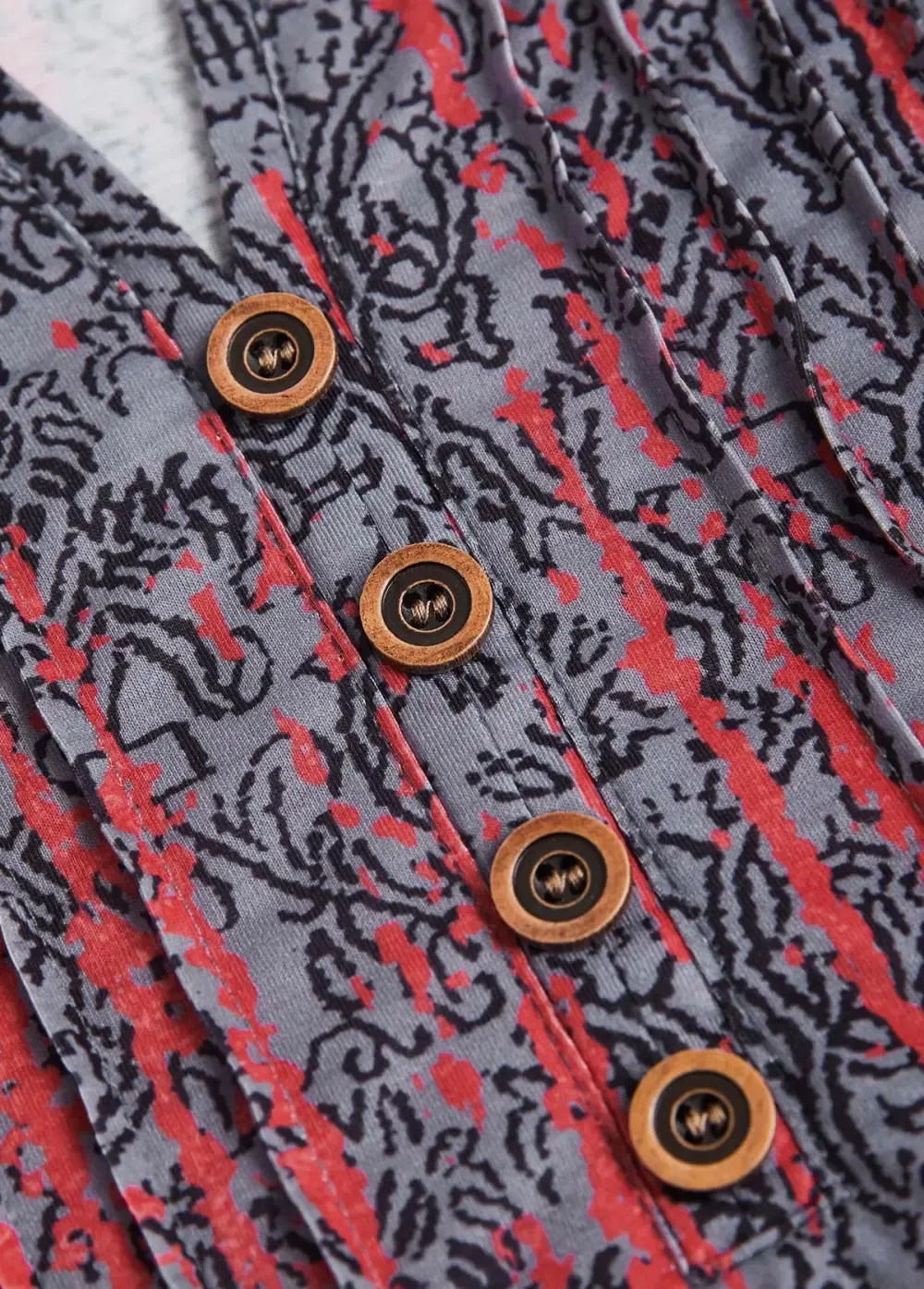 Deep Red Tuck Stitch Ombre Short Sleeve T Shirt