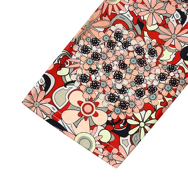 Women's Casual Dress Ethnic Dress Midi Dress Red Half Sleeve Floral Print Fall Spring Summer V Neck Casual Vacation 2023 S M L XL XXL 3XL