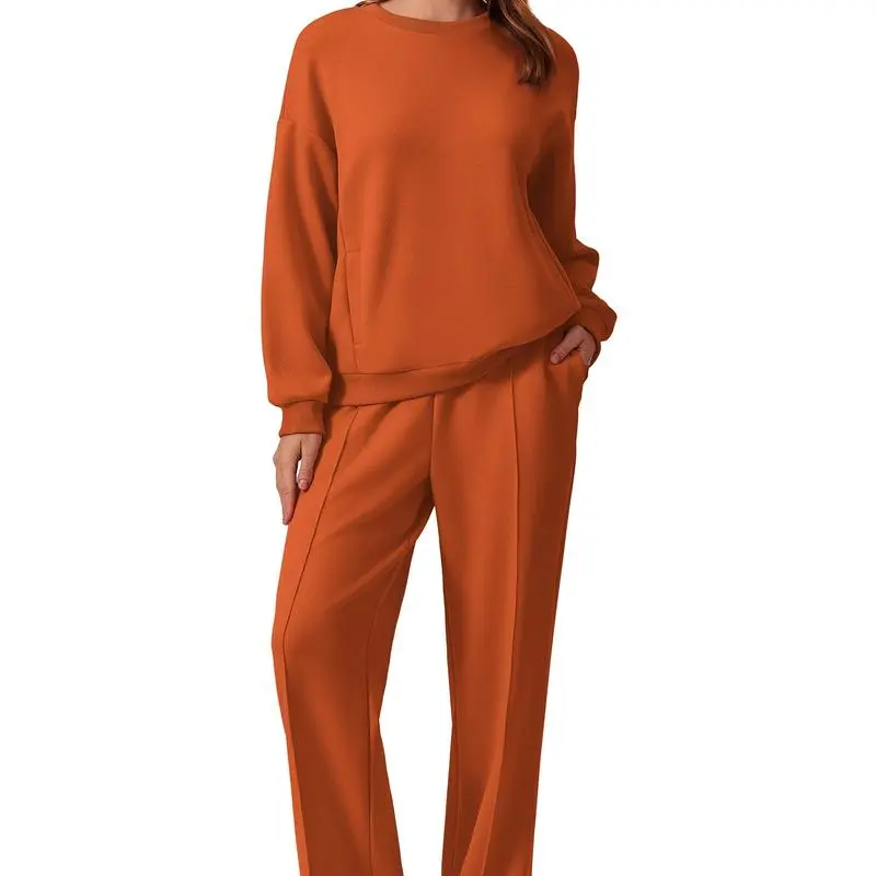 2-Piece Sweatshirt & Pants Set – Comfy Travel or Home Outfit