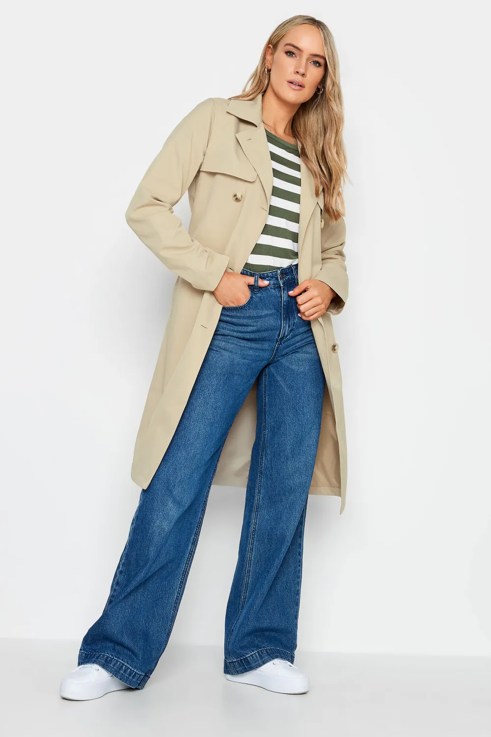 LTS Tall Beige Brown Trench Coat
