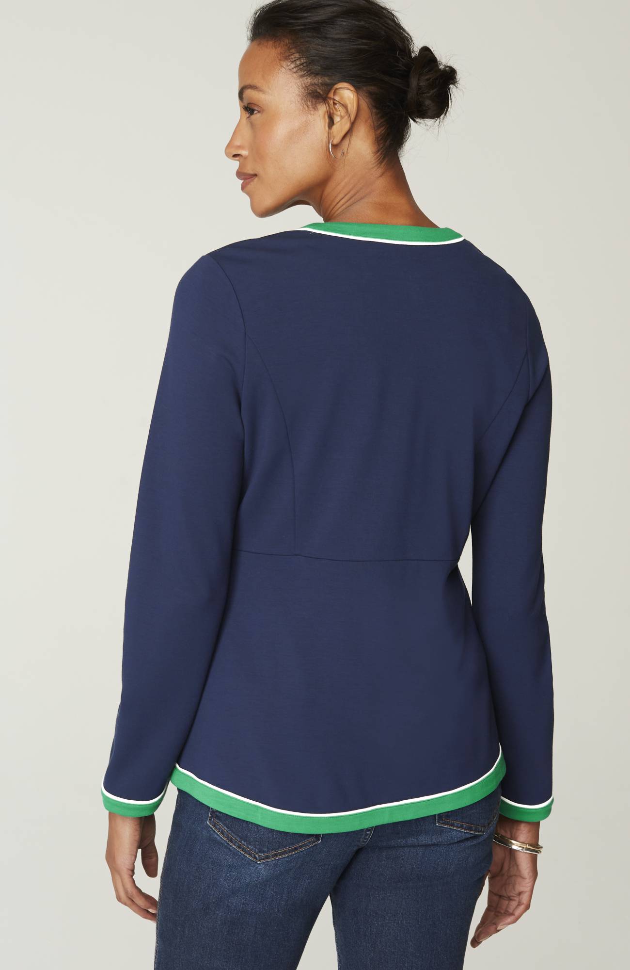 wearever double-face jersey contrast-trim jacket