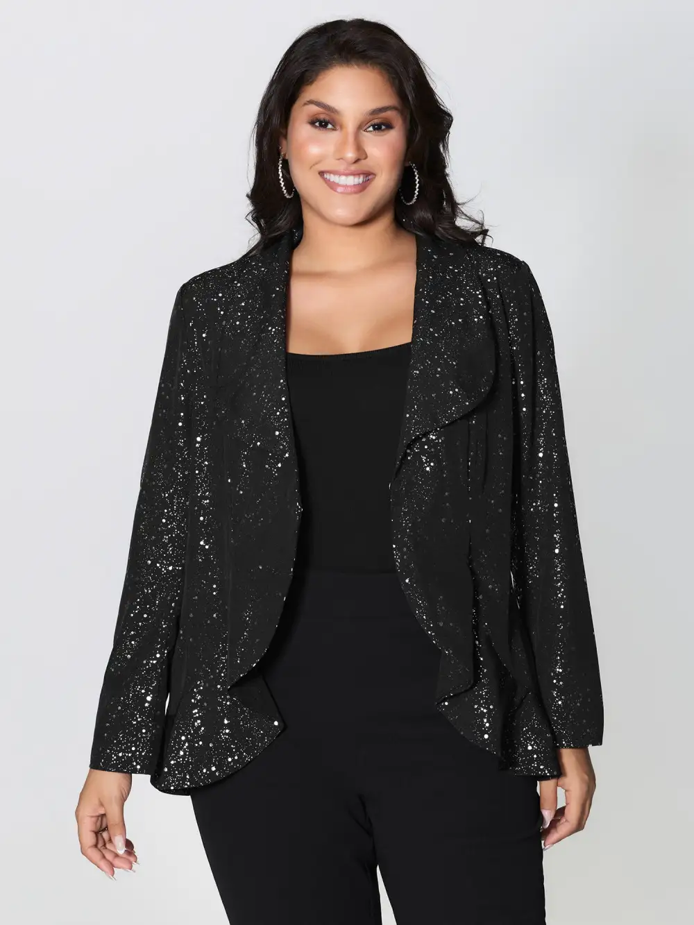 Gold Stamped Ruffled Edge Coat