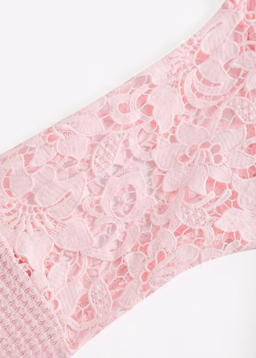 Light Pink Lace Long Sleeve Hoodie