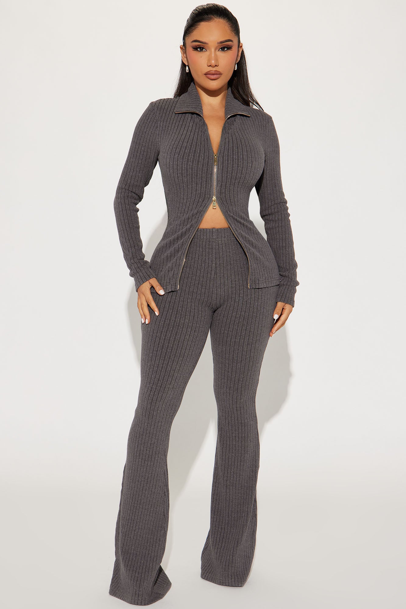 The One And Only Sweater Pant Set - Charcoal