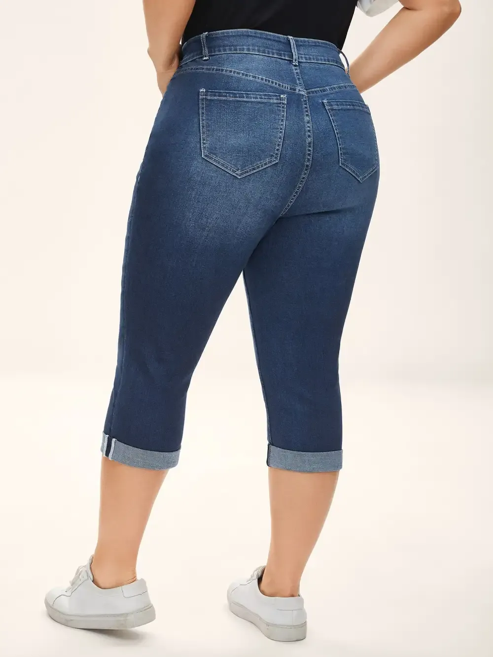 Whiskered Wash Crop Skinny-Fit Jeans
