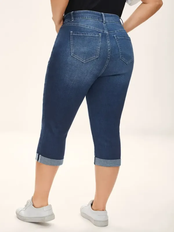 Whiskered Wash Crop Skinny-Fit Jeans